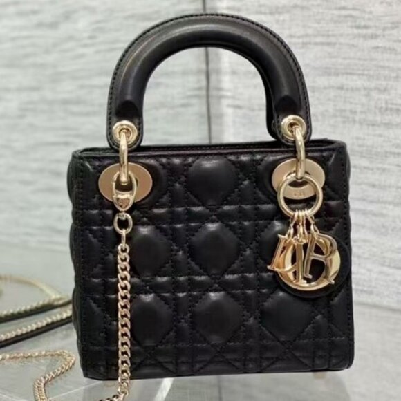 Sleek Black Leather Mini Handbag - Picture 1 of 5